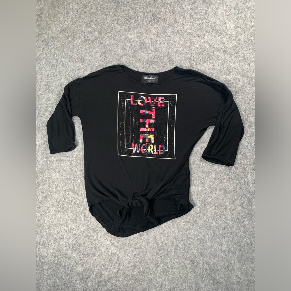 Black Womens  Shirt with Colorful Graphic